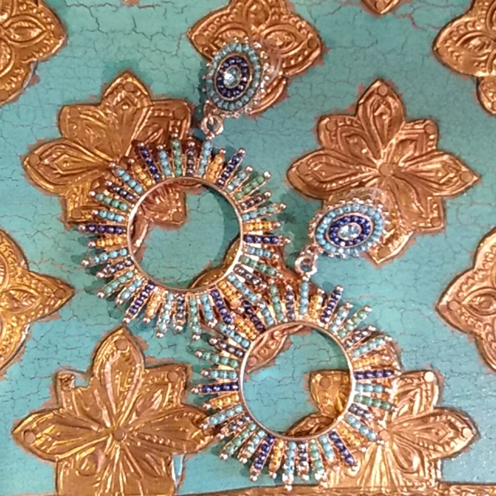 Anthropologie Shirin Starburst beaded earrings
